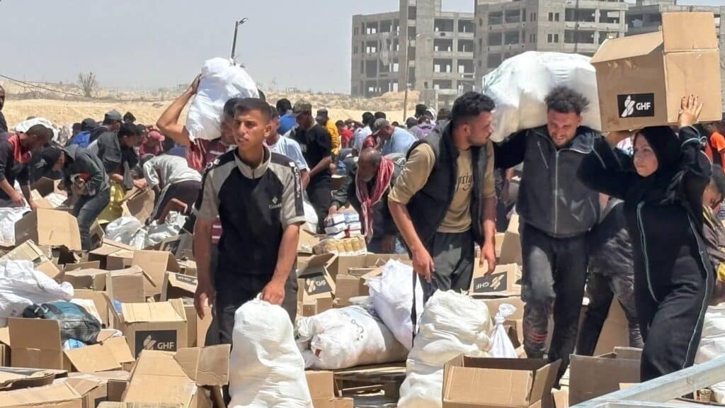 Am Donnerstag war dieses Verteilzentrum bei Rafah zwischenzeitlich in Betrieb