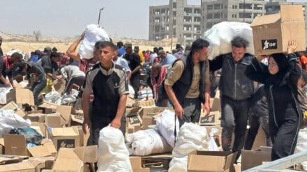 Am Donnerstag war dieses Verteilzentrum bei Rafah zwischenzeitlich in Betrieb