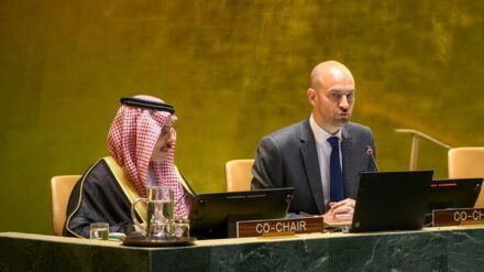 Brüder im Geiste: Der saudische Außenminister Bin Farhan al-Saud und sein französischer Amtskollege Barrot wollen die Zwei-Staaten-Lösung verwirklicht sehen