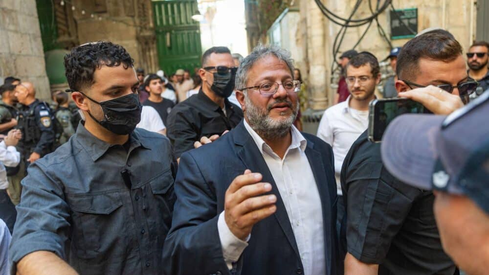 Nach seinem Besuch auf dem Tempelberg schritt Ben-Gvir durch die Gassen der Jerusalemer Altstadt