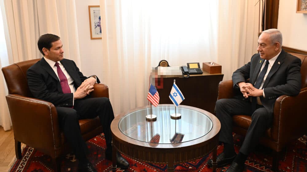 Der israelische Premier Netanjahu (r.) empfing am Montag US-Außenminister Rubio zum Gespräch über die Zukunft des Gazastreifens und andere Nahost-Themen