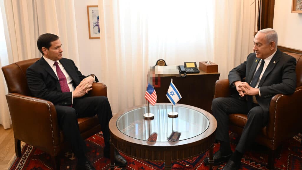Der israelische Premier Netanjahu (r.) empfing am Montag US-Außenminister Rubio zum Gespräch über die Zukunft des Gazastreifens und andere Nahost-Themen