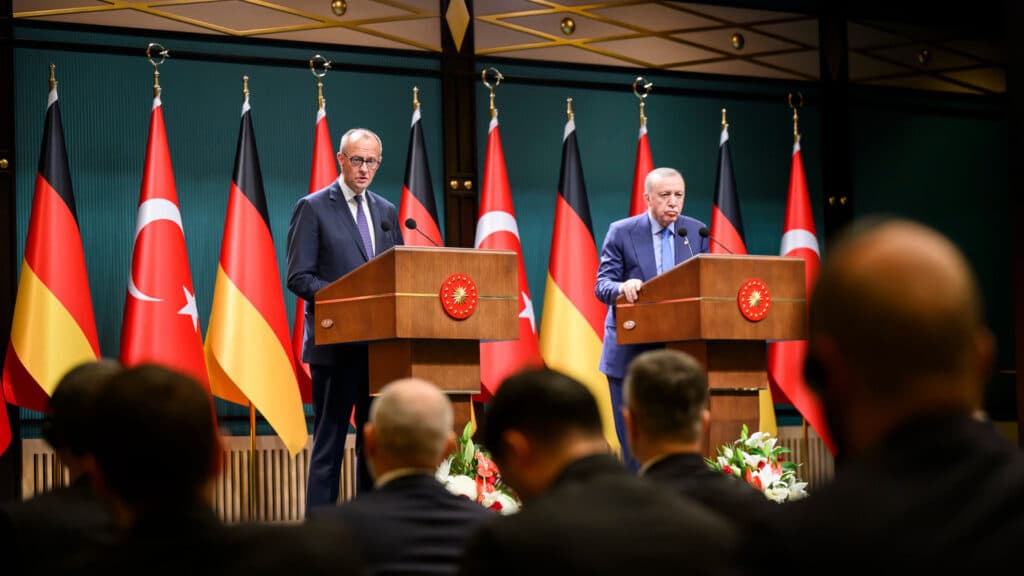 Merz bekräftigte im Beisein Erdogans die deutsche Unterstützung Deutschlands für Israel