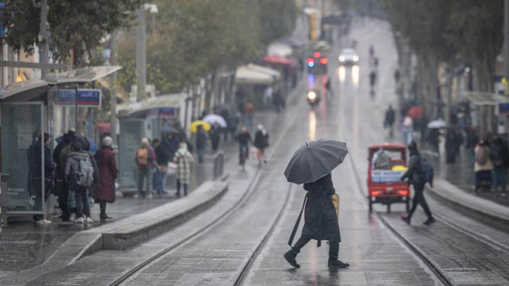 In Jerusalem gingen am Donnerstag heftige Regenfälle nieder