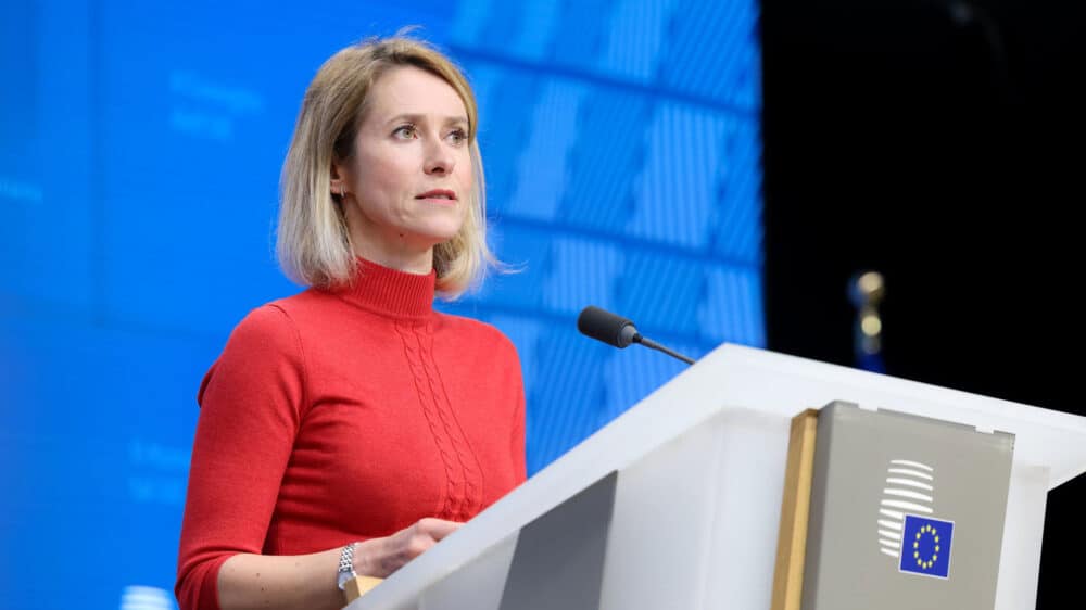 Kaja Kallas tritt nach dem EU-Außenminister-Rat am 29. Januar 2026 vor die Presse