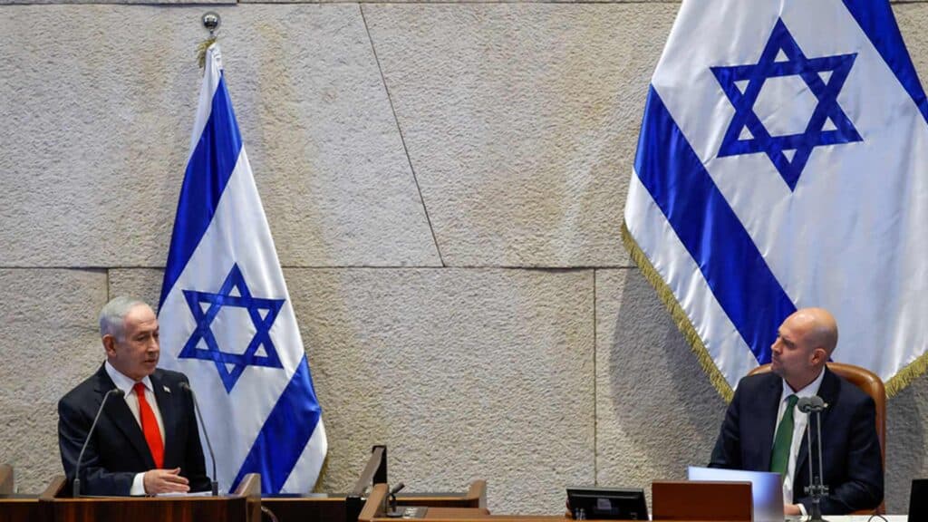 Benjamin Netanjahu und Amir Ochana in der Knesset