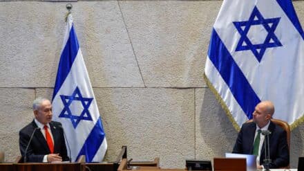 Benjamin Netanjahu und Amir Ochana in der Knesset